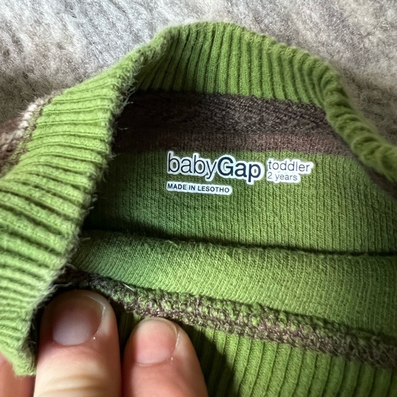 GAP Green and Brown Striped Sweater - Picture 2 of 3